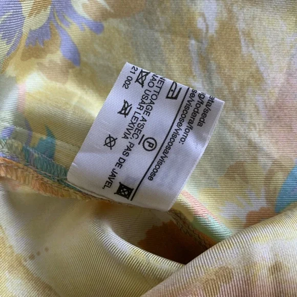 Vtg Louis Feraud 100% Silk Midi Dress Abstract Wearable Artsy sz 10 Belted Boho - Picture 14 of 16